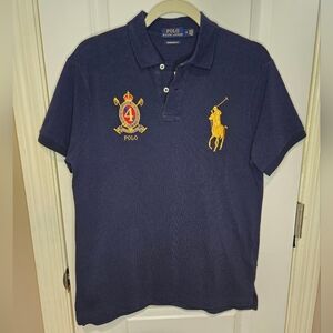 Ralph Lauren Custom Slim Fit Polo in Dark Blue